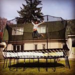 Trampoline safety net